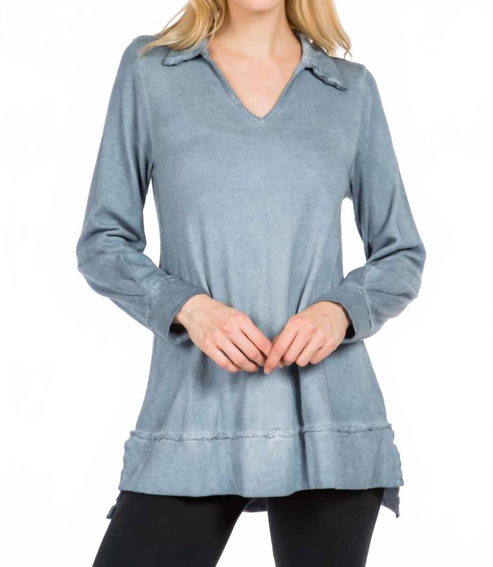 NEW M.RENA french terry tunic in steel